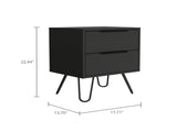 Nightstand with 2 Drawers, Modern Bedside Table with Storage, Bedroom End Table for Home B097132918