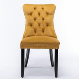Modern, High-end Tufted Solid Wood Contemporary Velvet Upholstered Dining Chair with Wood Legs 02045627
