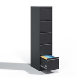 ZUN 5 Drawer Metal Vertical File Cabinet with Lock Office Home Steel Vertical File Cabinet for A4 85799487