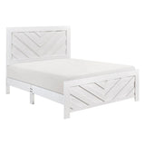 Contemporary White Finish Full Size Panel Bed Wooden Bedroom Furniture 1pc, Bed in a Box B011P250484