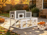 Rabbit Hutch Wooden 2 Story Bunny Cage with Run Waterproof Openable Roof Pull Out Tray Ramp 25143845