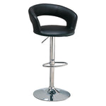 ZUN Black and Chrome Adjustable Bar Stool B062P145639