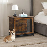 Dog Crate Furniture with Cushion, Wooden Dog Crate Table, Double Doors Dog Furniture, Indoor Dog 96502465