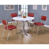 ZUN White and Chrome Round Dining Table B062P145478