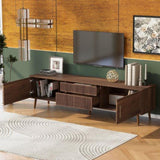 Mid Century TV Stand 2 Drawers, Media Console Table for TVs up to 80'', Entertainment Center N710P222772P