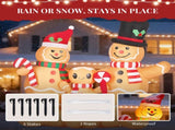 6.3FT Lighted Christmas Inflatable Decoration, Inflatable Gingerbread Man Family, Funny Blow Up Yard 50662914