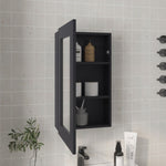 ZUN Medicine Cabinet 25.7" H, 1 Door, 3 Shelves, 1 Mirror, Black B097P250883