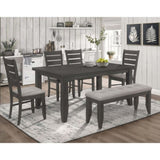 Grey and Dark Grey Padded Seat Side Chairs B062P145630
