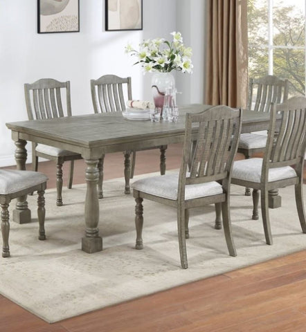 ZUN Light Grey Dining Table Rectangle Dining Table 1pc Table Only Acacia Veneer Dining Room Furniture B011P193970