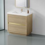 36" Freestanding Bathroom Vanity with Sink, Bathroom Storage Vanity Cabinet with Stone Resin W1573P211191