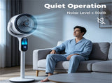 Adjustable Height Standing Fan with Remote Control, 8 Speed Quiet Floor Fan LED Touch Panel 12H 20042032