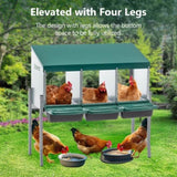 Nesting Boxes for Chickens, 3 Holes Chicken Nesting Boxes with Legs, Chicken Laying Box with Lid W1422P292940