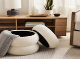 Boucle Cloud Storage Ottoman, Cream 44941364