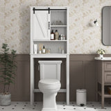 ZUN Over-the-Toilet Storage Cabinet, Space-Saving Bathroom Cabinet, with Adjustable Shelves and A Barn W40935622