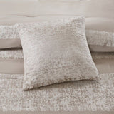 7 Piece Chenille Jacquard Comforter Set Taupe Cal King B03597091