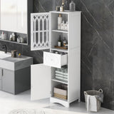 Tall Bathroom Cabinet, Freestanding Storage Cabinet with Drawer and Doors, MDF Board, Acrylic Door, WF289427AAK