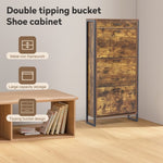 ZUN Shoe Cabinet with 3 Flip Drawers, Slim Freestanding Hidden Organizer with Drawer, metal handle W2948P245242