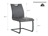 Modern Charcoal PU dining chair living room chair upholstered chair, black metal chair leg design, W210P199100