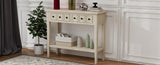 TREXM Rustic Console Table with Open Shelf, Rubber Wood Legs, Ideal for Entryways, Living Rooms, and N715P205077E