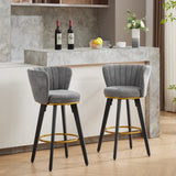 Countereight Bar Stools Set of 2, 360&deg Swivel Upholstered Barstools with Backs and Metal Legs, 26" W2725P252438