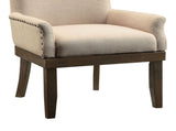 Beige and Salvage Brown Arm Chair with Nailhead Trim B062P209270