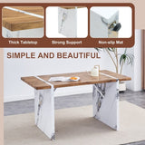 ZUN Natural Wood Grain MDF Dining Table - 55"x31.5" Stable Design.Suitable For Various Modern Home Decor W2920P232766