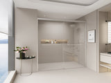 56-60 in. W x 72 in. H Double Sliding Shower Door, Semi-frameless Bathroom Sliding Door with 1/4" T5223P411681