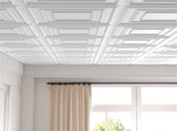12 Pack 24" x 24" PVC Drop Ceiling Tiles, Waterproof 3D Textured Ceiling Panels for Home Office 10415665