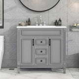 36'' Bathroom Vanity with Top Sink, Modern Bathroom Storage Cabinet with 2 Soft Closing Doors and 2 N710P230231E