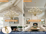 24-Light Gold Chandelier Industrial Iron Candle Chandelier Modern Suspended Farmhouse Chandeliers W5008P464949