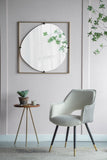 32x1x32" Poppy Mirror with Gold Metal Frame Contemporary Design for Bathroom, Entryway Wall Decor W2078124324