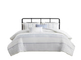 5 Piece Cotton Jaquard Duvet Set-Full/Queen B035P280380