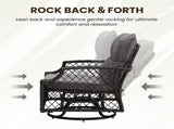 3-Piece Patio Furniture Set, Wicker Outdoor Bistro Set Swivel Glider Patio Chairs x 2 with Cushions, T3623P505190