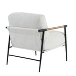 ZUN Leisure chair lounge chair velvet White color W1805106266