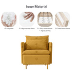 ZUN Modern fabric accent armchair,upholstered single sofa chair,YELLOW ,Cotton Linen 30.7" 02656485