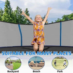 ZUN 12ft Blue Outdoor Toddler Trampoline with Enclosure Safety Net Jumping Fun Trampoline, heavy-duty 29596203