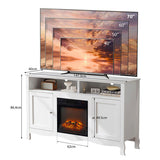 58" White French Style Fireplace TV Stand with Curved Legs for 18" Insert 57118126