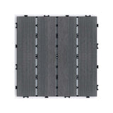 Patio Floor Tiles Pack of 11 WPC Wood-Plastic Composite Patio Deck Tiles DIY Interlocking Decking W206P201287