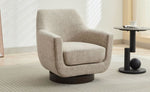 ZUN U-shaped Fully Assembled Swivel Chair Linen Accent Chair Armchair Round Barrel Chair for Living Room WF324396AAC