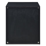 Black and Silver 2-drawer Nightstand B062P185648