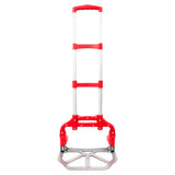 ZUN Portable Aluminium Cart Folding Dolly Push Truck Hand Collapsible Trolley Luggage Red 00180182