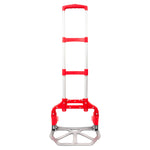 ZUN Portable Aluminium Cart Folding Dolly Push Truck Hand Collapsible Trolley Luggage Red 00180182