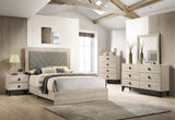Contemporary 1pc Cream Finish Eastern King Size Bed Bedroom Furniture Gray V-Design Headboard B011P236819