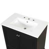 30" Bathroom Vanity with Sink Combo, Multi-functional Bathroom Cabinet with Doors and Drawer, Solid WF322498AAB