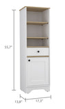 Light Oak and White 1-Drawer 3-Shelf Linen Cabinet B06280551