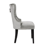 Erica 2 Piece Wood Legs Dinning Chair Finish with Velvet Fabric in Light Gray 808857794864