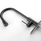 Black Kitchen Faucet, Kitchen Faucets with Pull Down Sprayer Commercial Stainless Steel Single 43249908