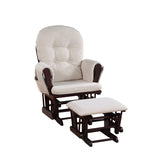 Mason Glider and Ottoman Espresso Wood and Latte Fabric B022P174721