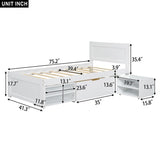 Twin Size Platform Bed With Drawer And Two Shelves, White N709P214182K