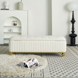 47.24''W Storage Ottoman,Upholstered Velvet Fabric Storage Ottoman with Safety Hinge, gold W579P224702